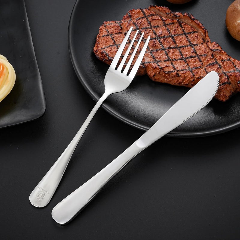 Boulder Bee Travel Utensils Set | Reusable Camping Cutlery Set | Stainless Steel Flatware Set | Portable Silverware Set with Case | Includes Knife/Fork/Spoon/Chopsticks/Cleaning Cloth/Case (Sliver) - Image 4